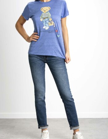 RALPH LAUREN-T-SHIRT Bear Jersey Linen Tee-RL872984 BLUE
