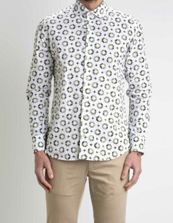 BASTONCINO-CAMICIA FANTASIA COTONE-BASB2502164 VERDE