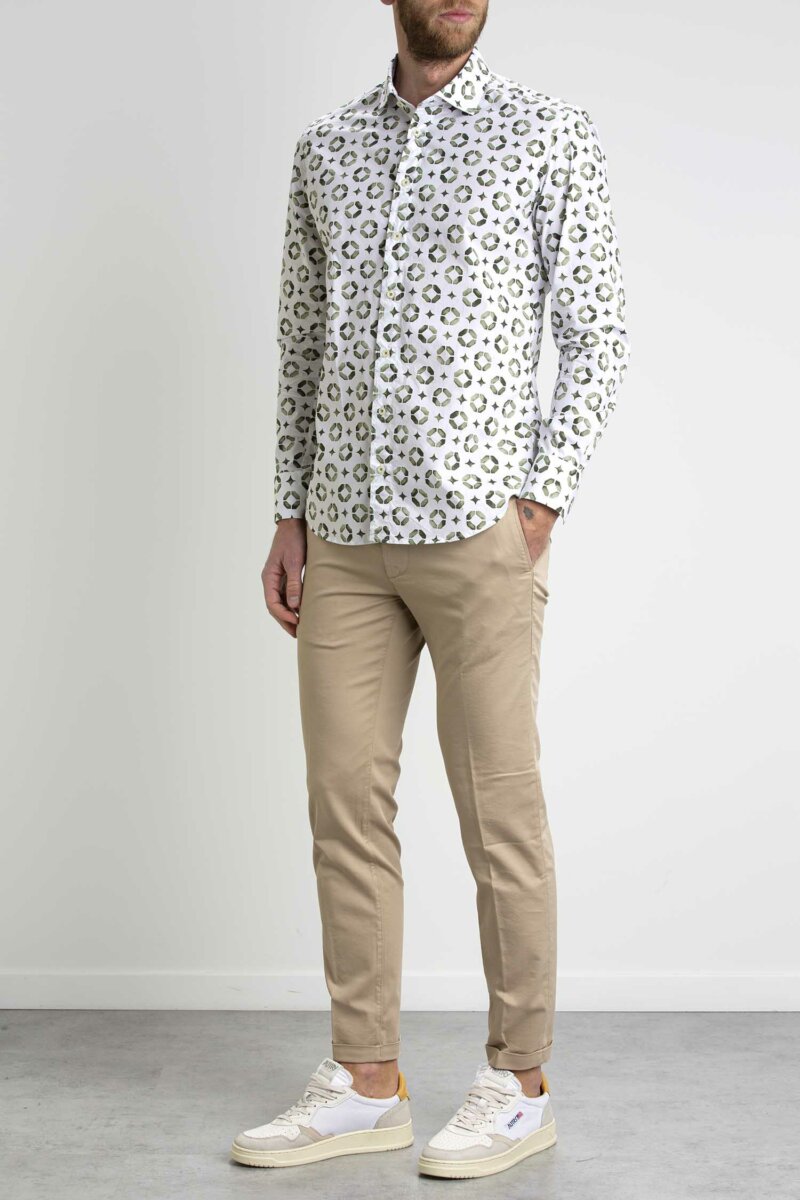 BASTONCINO-CAMICIA FANTASIA COTONE-BASB2502164 VERDE