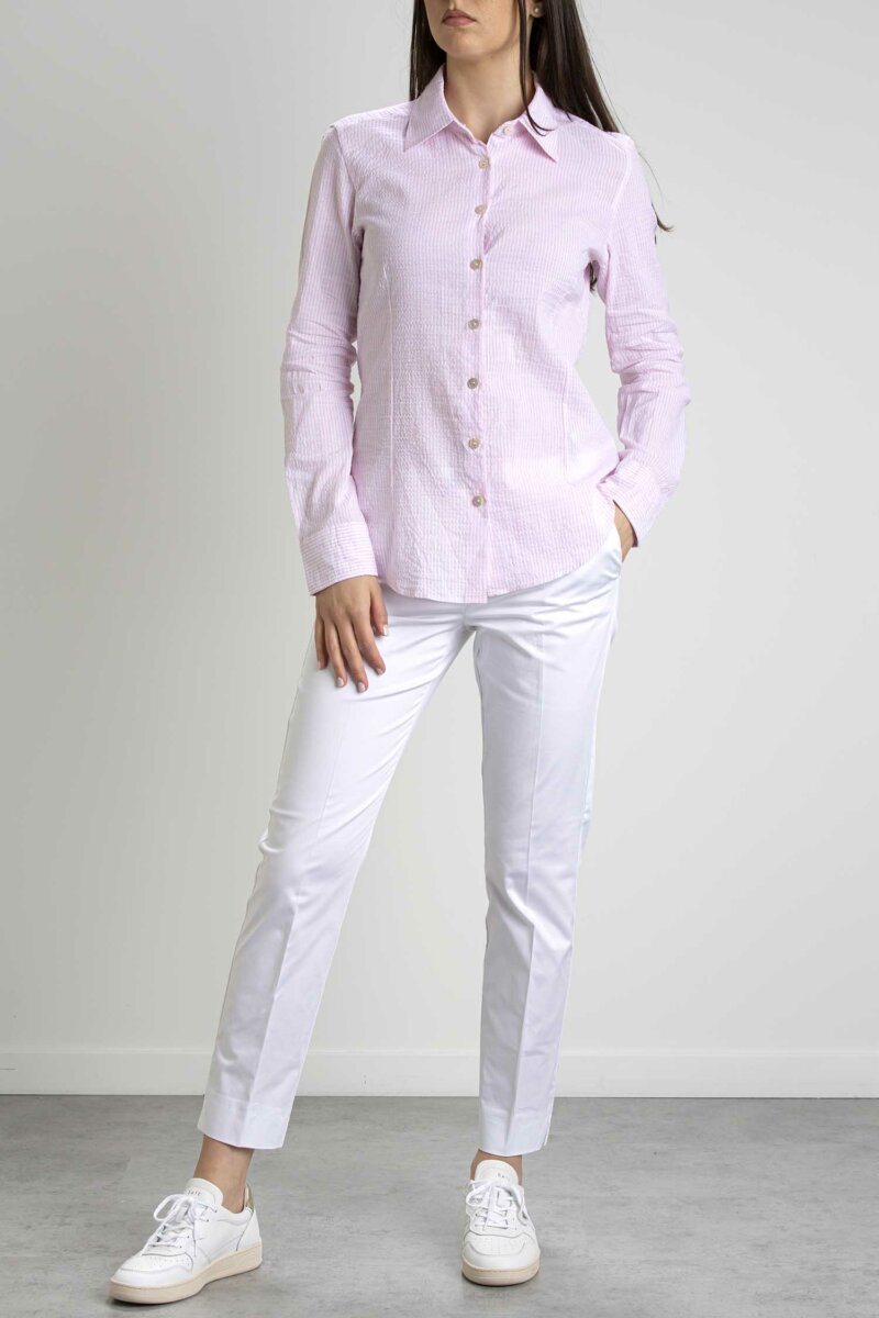 BASTONCINO-CAMICIA RIGHE COTONE DONNA-BASD706PAOLA ROSA