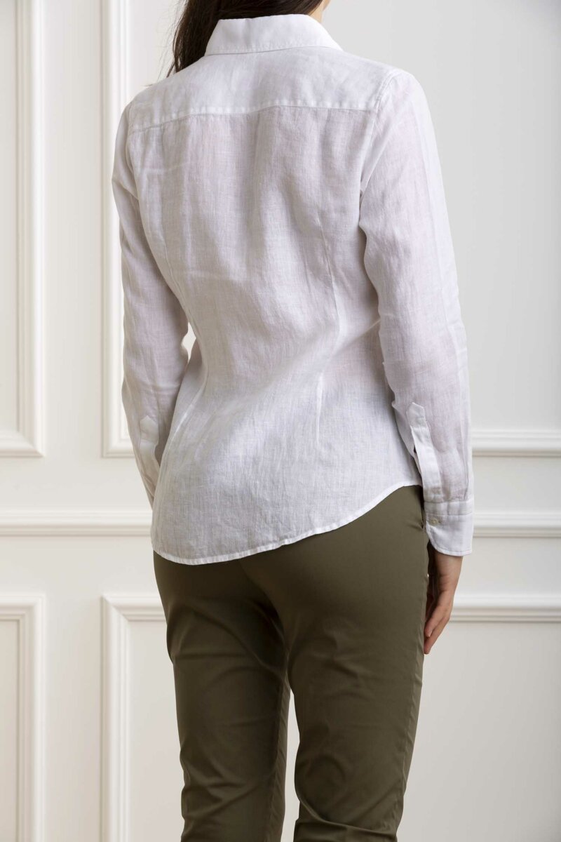 BASTONCINO-CAMICIA IN LINO DONNA-BASPAOLAD050 BIANCO