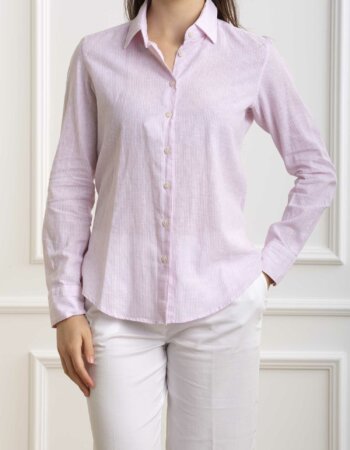 BASTONCINO-CAMICIA RIGA LINO COTONE-BASPAOLAD1114 ROSA