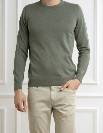 BARBOUR-FELPA PIMA COTTON CREW-BBMKN0932MKN GREEN