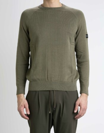 BARBOUR-MAGLIA COTTON CREW KNIT-BBMKN1316MKN MOSS