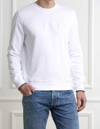 BLAUER-FELPA GIROCOLLO-BLAF03191006804 BIANCO