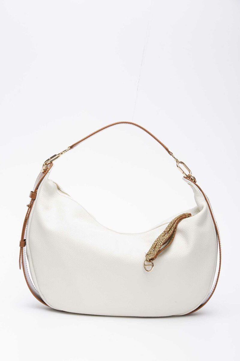 BORBONESE-BORSA HOBO M. CHANTILLY-BO923777BB6 CREAM TU