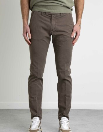 BRIGLIA-PANTALONE COTONE RASATELLO-BRBG03323051 MORO