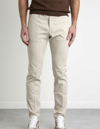 BRIGLIA-PANTALONE COTONE RASATELLO-BRBG03323051 PANNA