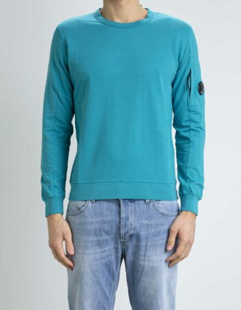CP COMPANY-FELPA GIROCOLLO LIGHT FLEECE-CPSS032A002246GP3 BLUE