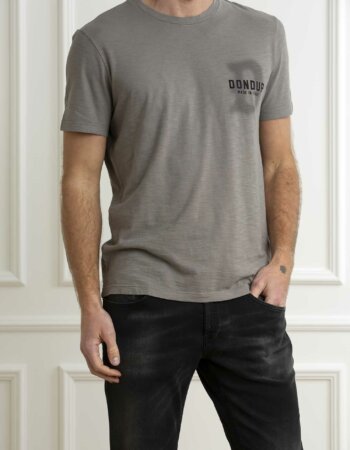 DONDUP-T-SHIRT LOGO UOMO-DDUS198JF0195UP24 GRIGIO