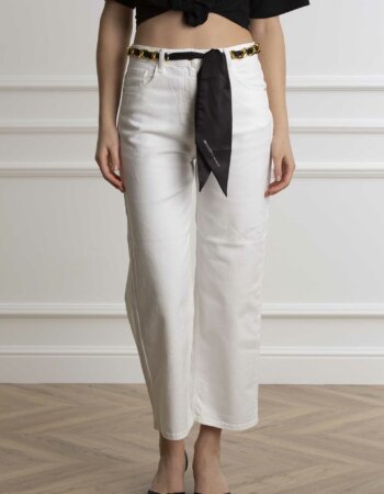 ELISABETTA FRANCHI-PANTALONE MOD.JEANS-EFPJ42D41E2 AVORIO