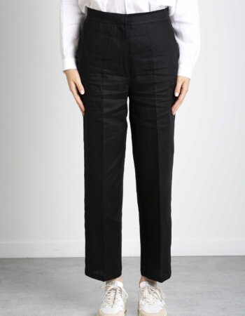 EMME MARELLA-PANTALONE LINO-EMCANTONE NERO