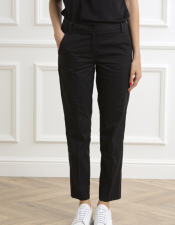 EMME MARELLA-PANTALONE IN POPELINE-EMCOLLEP4 NERO