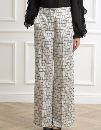 EMME MARELLA-PANTALONE TWILL STAMPATO-EMDISTANT BURRO