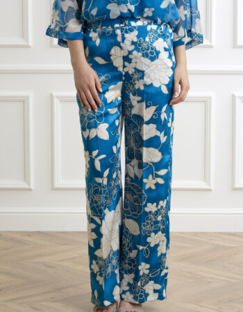 EMME MARELLA-PANTALONE TWILL STAMPATO-EMDISTANT OCEANO