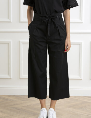 EMME MARELLA-PANTALONE CON CINTURA-EMGORDONP4 NERO