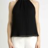 EMME MARELLA-TOP IN GEORGETTE-EMINTRA NERO