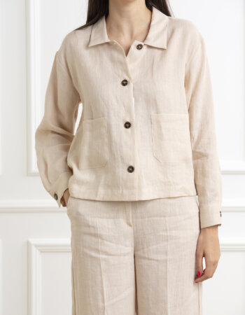 EMME MARELLA-CAMICIA IN LINO-EMMERCE SABBIA