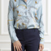 EMME MARELLA-CAMICIA TWILL STAMPATO-EMNABAB AZZURRO