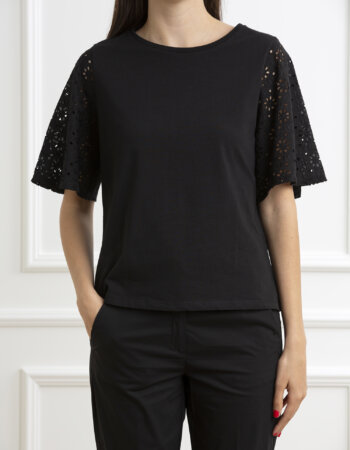 EMME MARELLA-T-SHIRT IN JERSEY-EMNET NERO