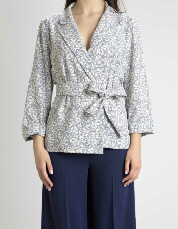 EMME MARELLA-GIACCA CON CINTURA-EMPORTRAY BLU