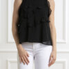 EMME MARELLA-TOP IN GEORGETTE-EMTORTONA NERO