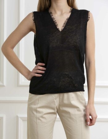 GRAN SASSO-MAGLIA SM C/FRANGE-GR5724824848 NERO