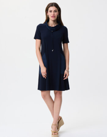 JOSEPH RIBKOFF-Abito svasato con scollo arricciato-JOS231141 BLU