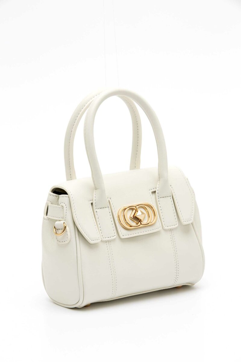 LA CARRIE-BORSA LOGOS SMART MINI BAG LEATHER-LC131PAZ390LEA WHITE
