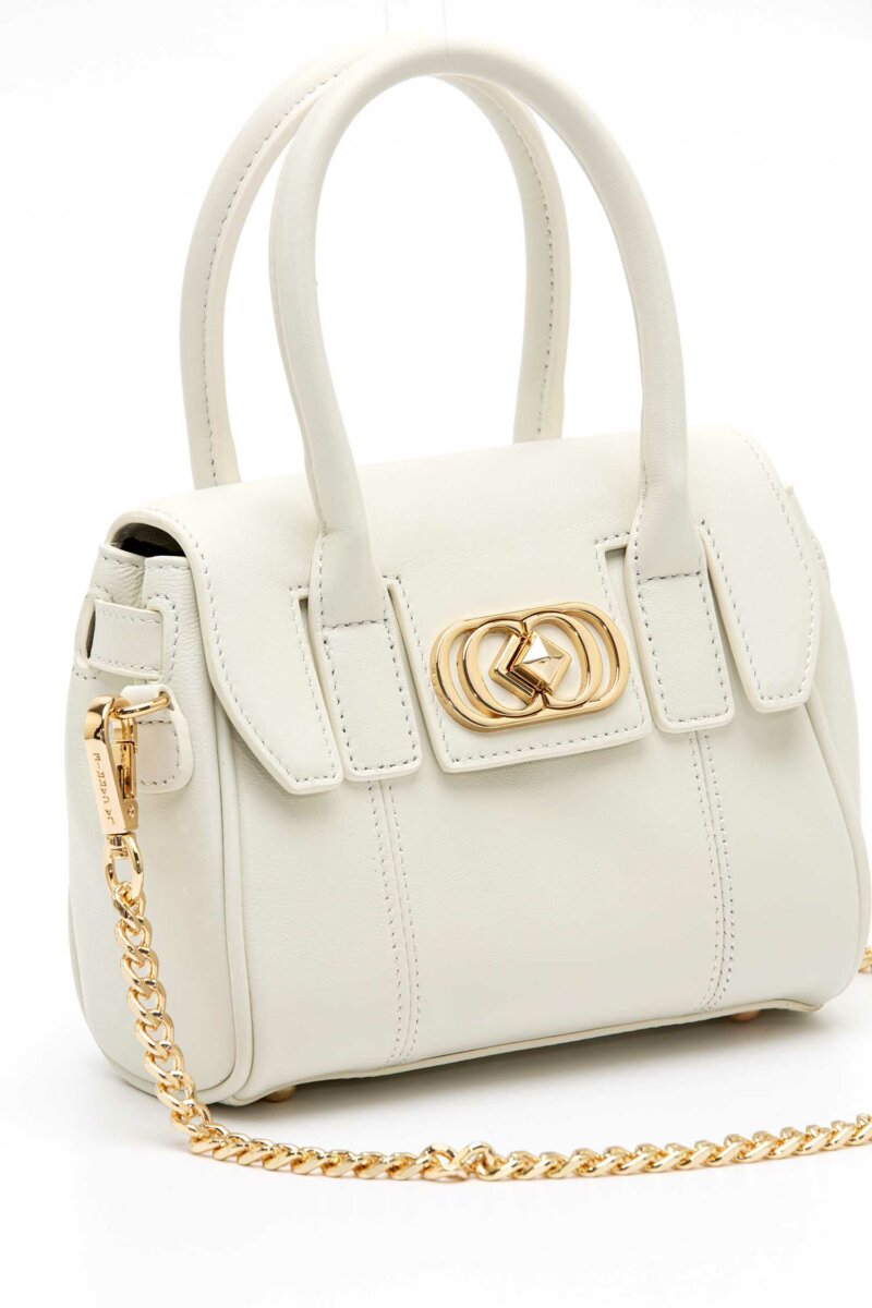 LA CARRIE-BORSA LOGOS SMART MINI BAG LEATHER-LC131PAZ390LEA WHITE