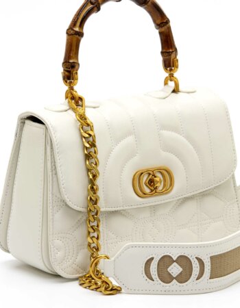LA CARRIE-BORSA STICH&SPUN LOLITA MED-LC131PGA230LEA WHITE
