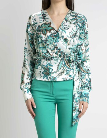 LIU JO-ECS BLUSA INCROCIATA-LJCA3387TS017 MARINE