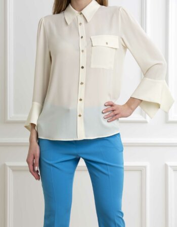 LIU JO-CAMICIA C/POLSO APERTO-LJCA4334TS055 WHITE