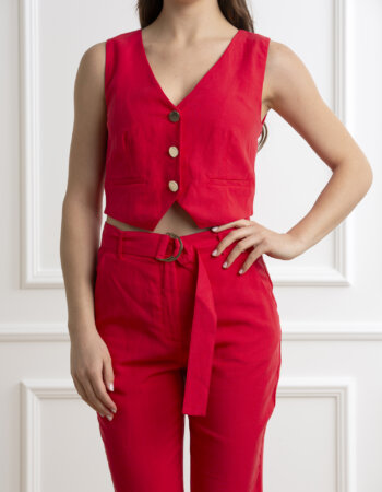 LIU JO-GILET TS NAV-LJMA4048T4818 CHERRY