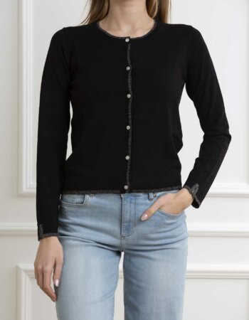 LIU JO-ECS MAGLIA APERTA ML-LJMA4076MS49I NERO