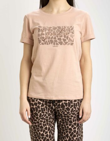 LIU JO-T/SHIRT M/C-LJTA3182J5003 NUDE