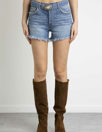 LIU JO-ECS SHORT BORCHIE H.W.-LJUA3105DS024 DENIM