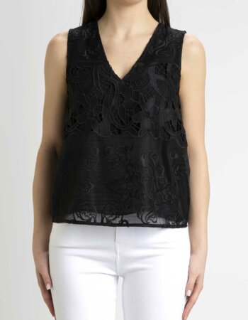 LIU JO-TOP PIZZO S/M-LJWA3428J6629 NER