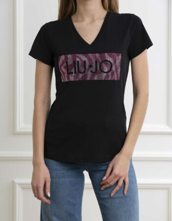 LIU JO-ECS T/SHIRT MODA MC-LJWA4019JS923 NERO