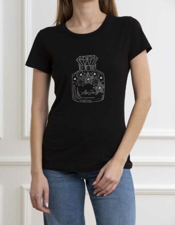 LIU JO-ECS T/SHIRT MODA MC-LJWA4034JS923 NERO