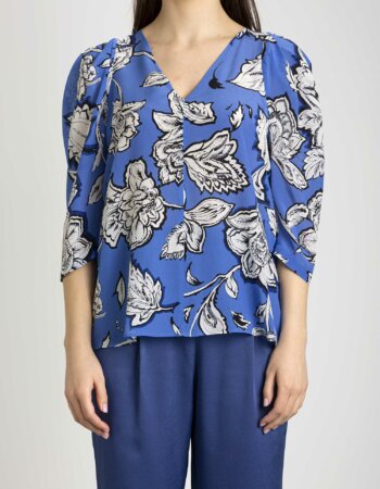 MARELLA-BLUSA CREPE DE CHINE-MAANGORA PERVINCA