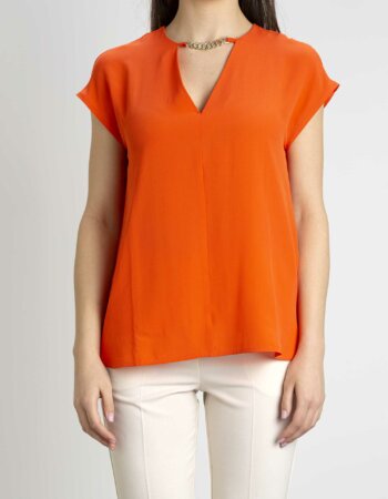 MARELLA-CAMICIA CREPE DE CHINE-MAASTER ARANCIO