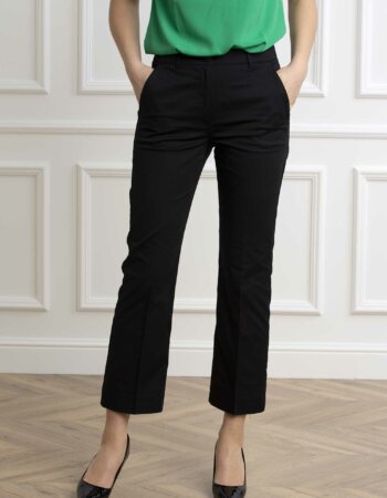 MARELLA-PANTALONE IN RASO DI COTONE-MAEDITTO NERO