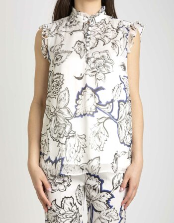 MARELLA-TOP IN CHIFFON-MAROTOLO PANNA
