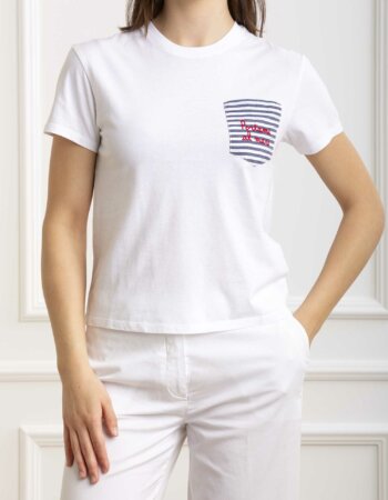 MC2 SAINT BARTH-T-SHIRT EMILIE MARE STRIPES-MC2EMI000405258F BIANCO