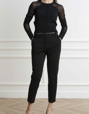 PINKO-MAGLIA VISCOSA TULLE-PKABETE NERO