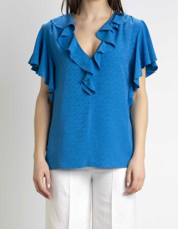 PINKO-BLUSA CREPE DE CHINE JAC-PKBALDO BLU