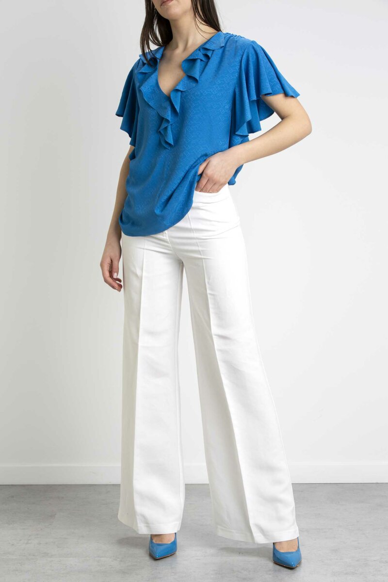PINKO-BLUSA CREPE DE CHINE JAC-PKBALDO BLU