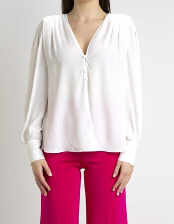 PINKO-BLUSA CREPE DE CHINE-PKBELLAVISTA WHITE