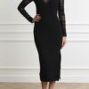 PINKO-ABITO VISCOSA TULLE-PKBERGAMOTTO NERO